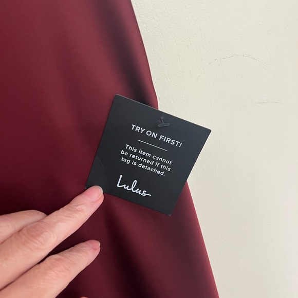 Lulus New Wine Colored Mock Neck - Picture 2 of 4